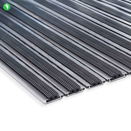 Eingangsmatte ALUFLOW - Gummi Querschnitt Mattenlager | Low - 13 mm