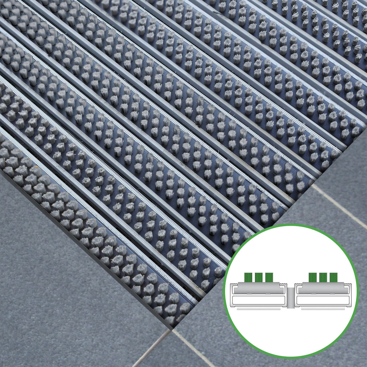 Eingangsmatte ALUPRO - Bürsten-Einsatz für Außenbereich - 3 Stärken - Zone 1 Länge: 60cm x Breite: 200cm [ID:1788842890206]
