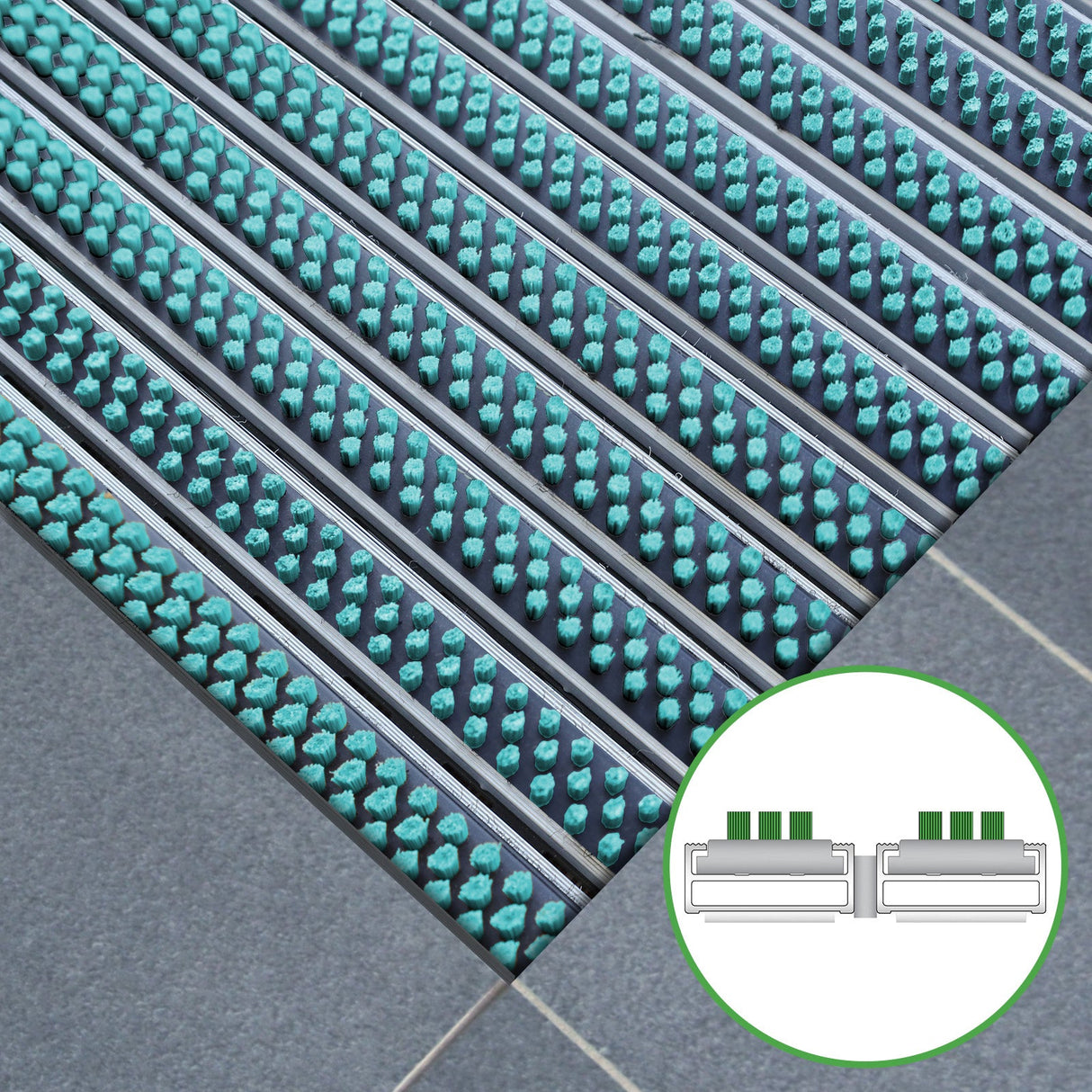 Eingangsmatte ALUPRO - Bürsten-Einsatz für Außenbereich - 3 Stärken - Zone 1 60cm x 100cm [ID:1781018070767]