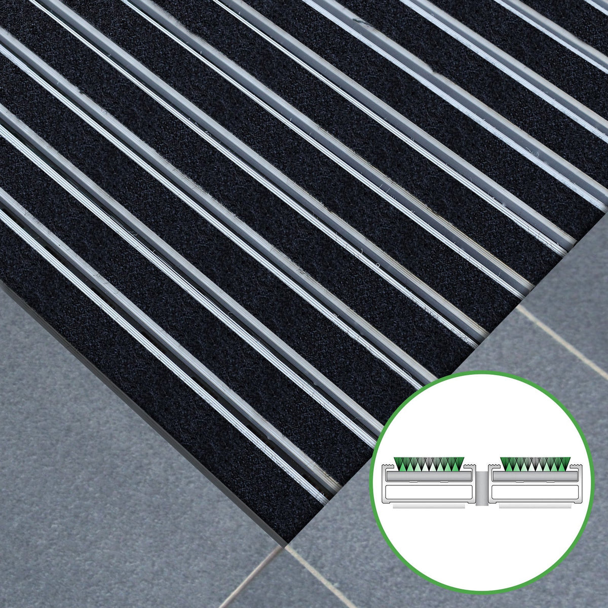 Eingangsmatte ALUPRO - Teppich-Einlage für Innenbereiche - 3 Stärken - Zone 3 Länge: 60cm x Breite: 140cm [ID:1793208685800]