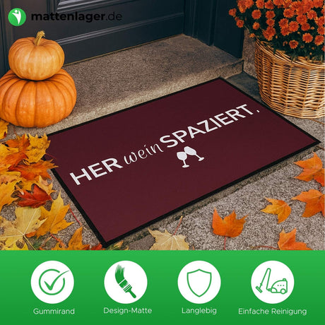Fußmatte HOME STYLE - Design "Her Wein Spaziert"