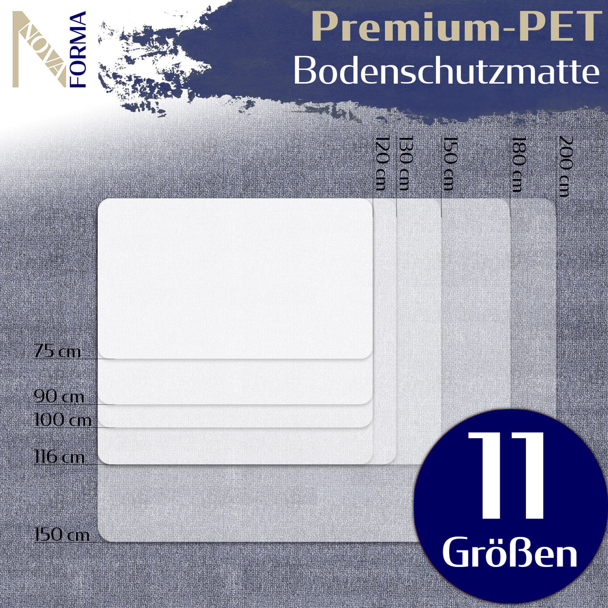 Bodenschutzmatte DURA-MAT - Transparent - Für Teppichböden