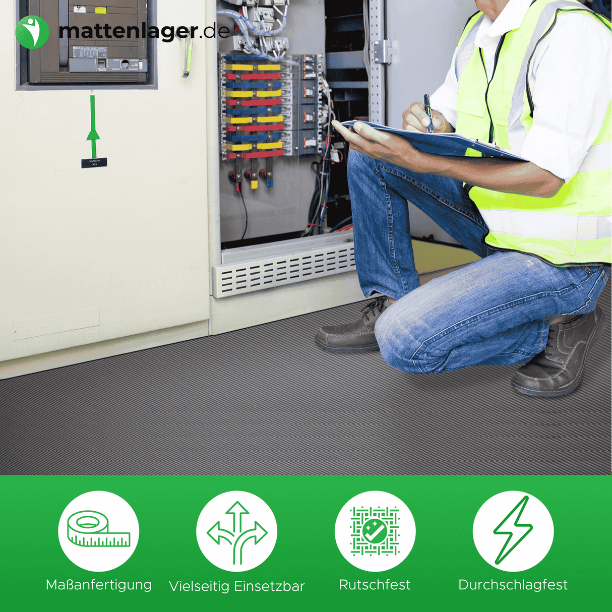 Gummimatte Isoliermatte Volta in Anwendung