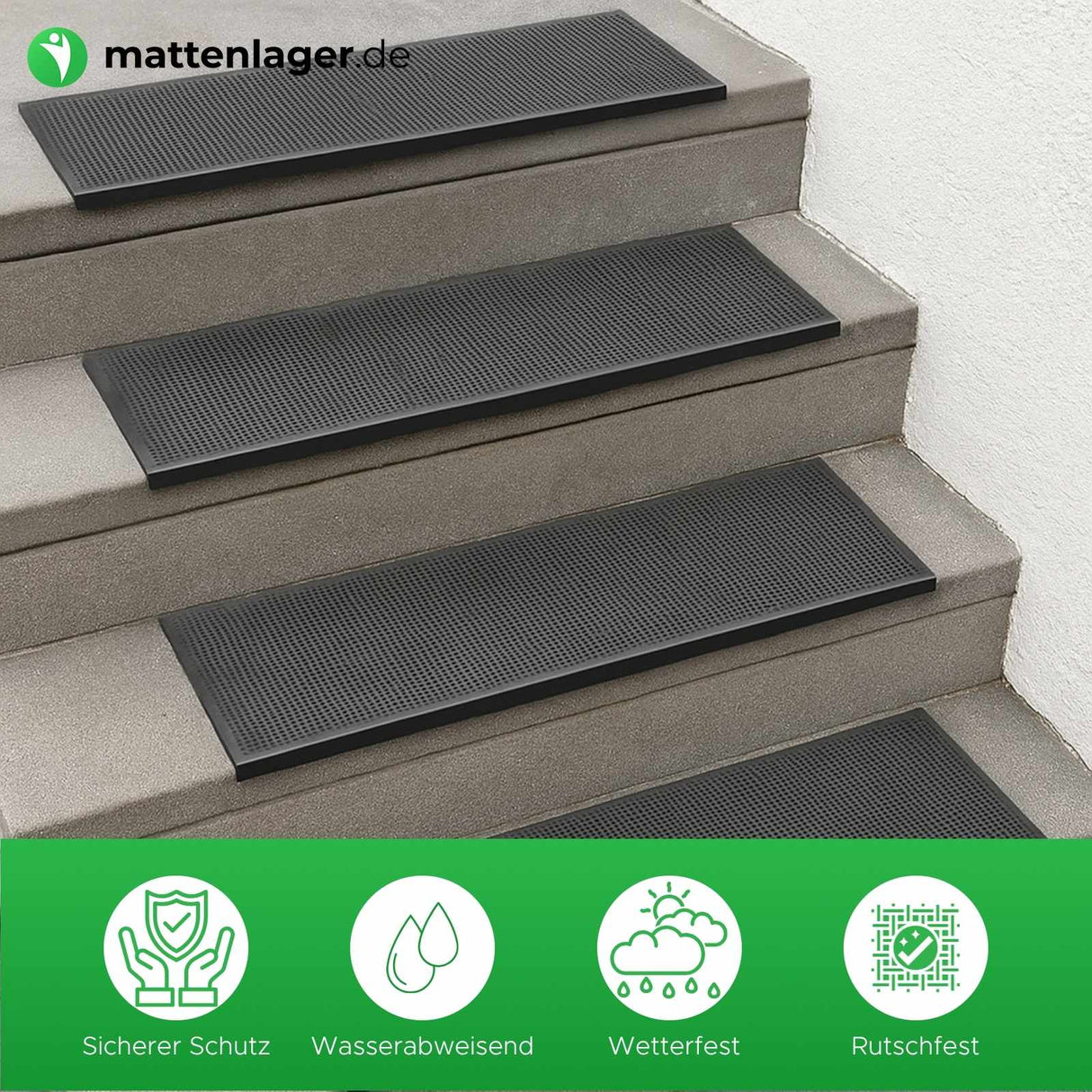 Gummi Stufenmatte RAIN in Anwendung
