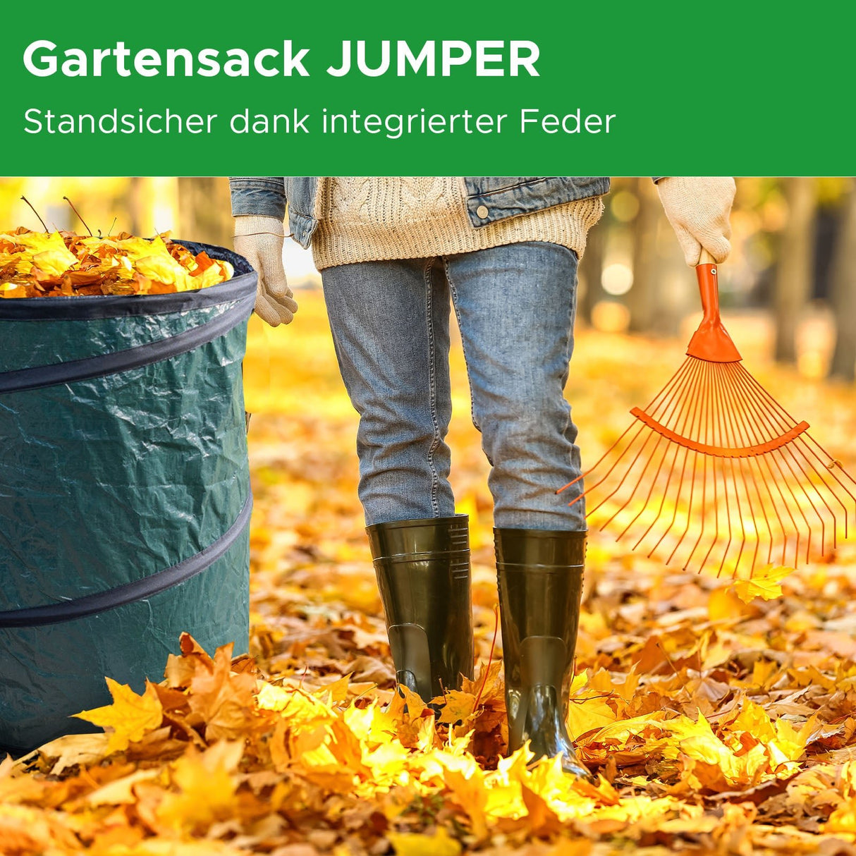 Gartensack JUMPER PP/PE Anwendung Mattenlager | Grün