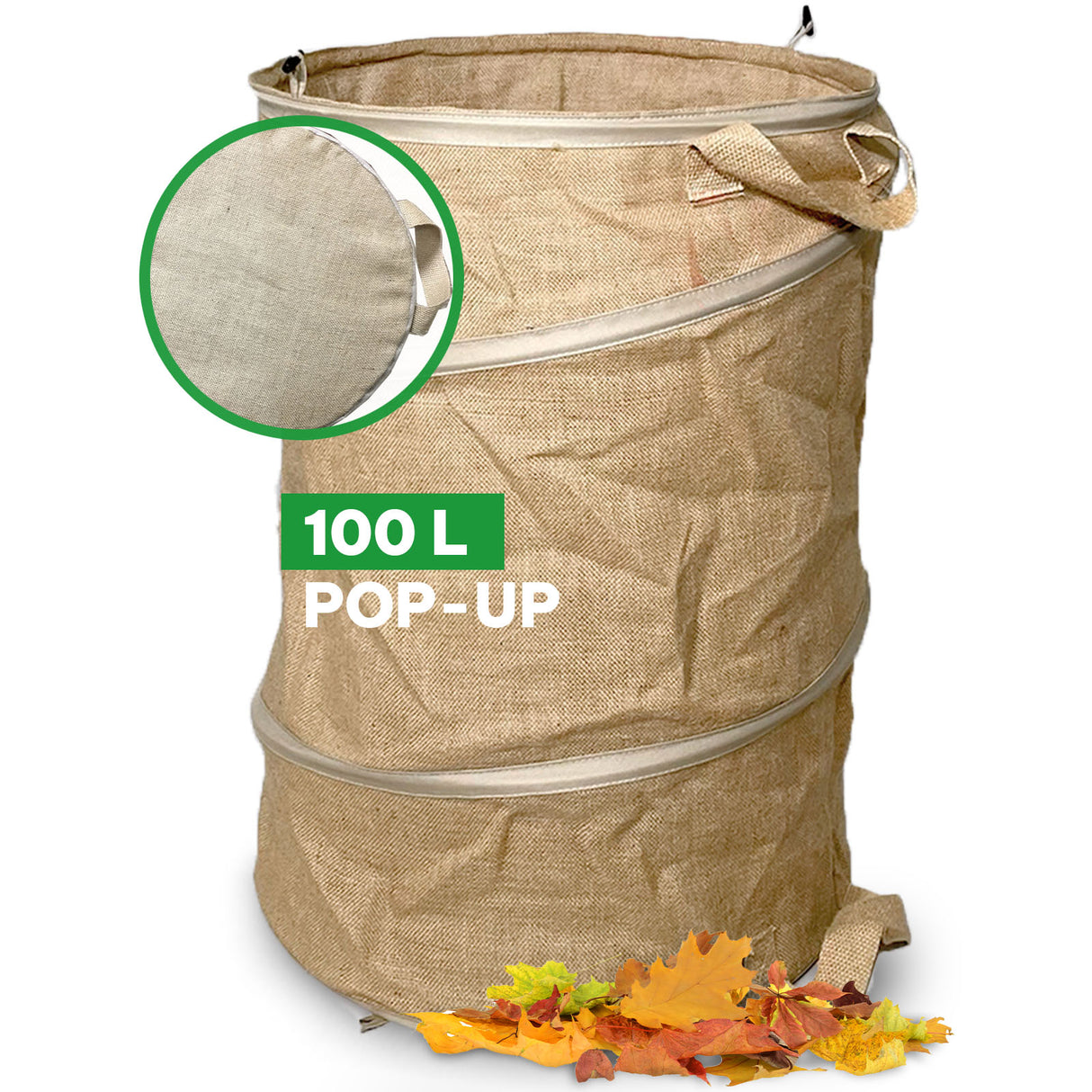 Gartensack JUMPER Jute Gesamtansicht Mattenlager | 100 L | Jute