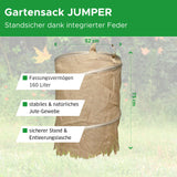 Gartensack JUMPER Maße und Infos Mattenlager | 160 L | Jute