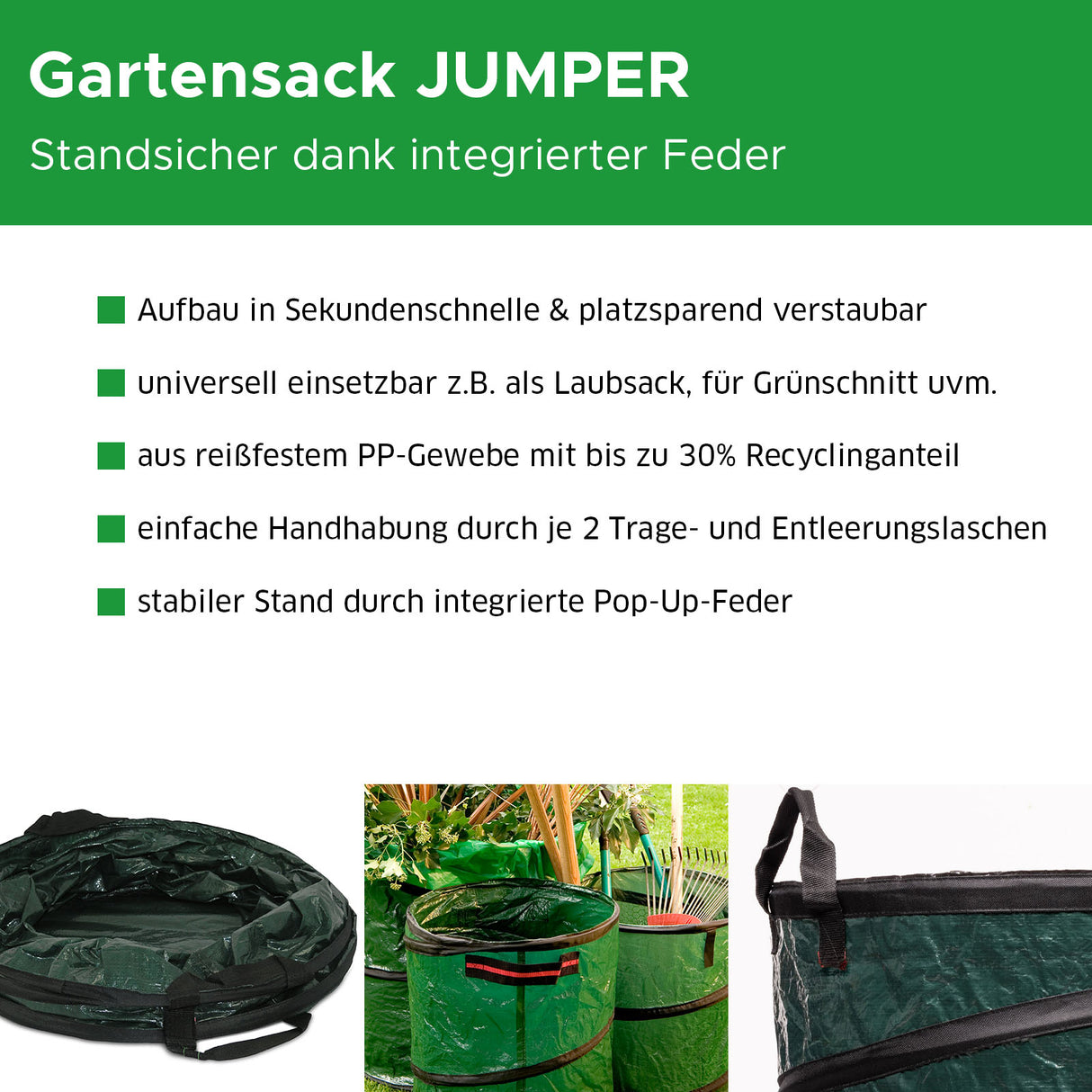 Gartensack JUMPER PP/PE Produktinformationen Mattenlager | Grün