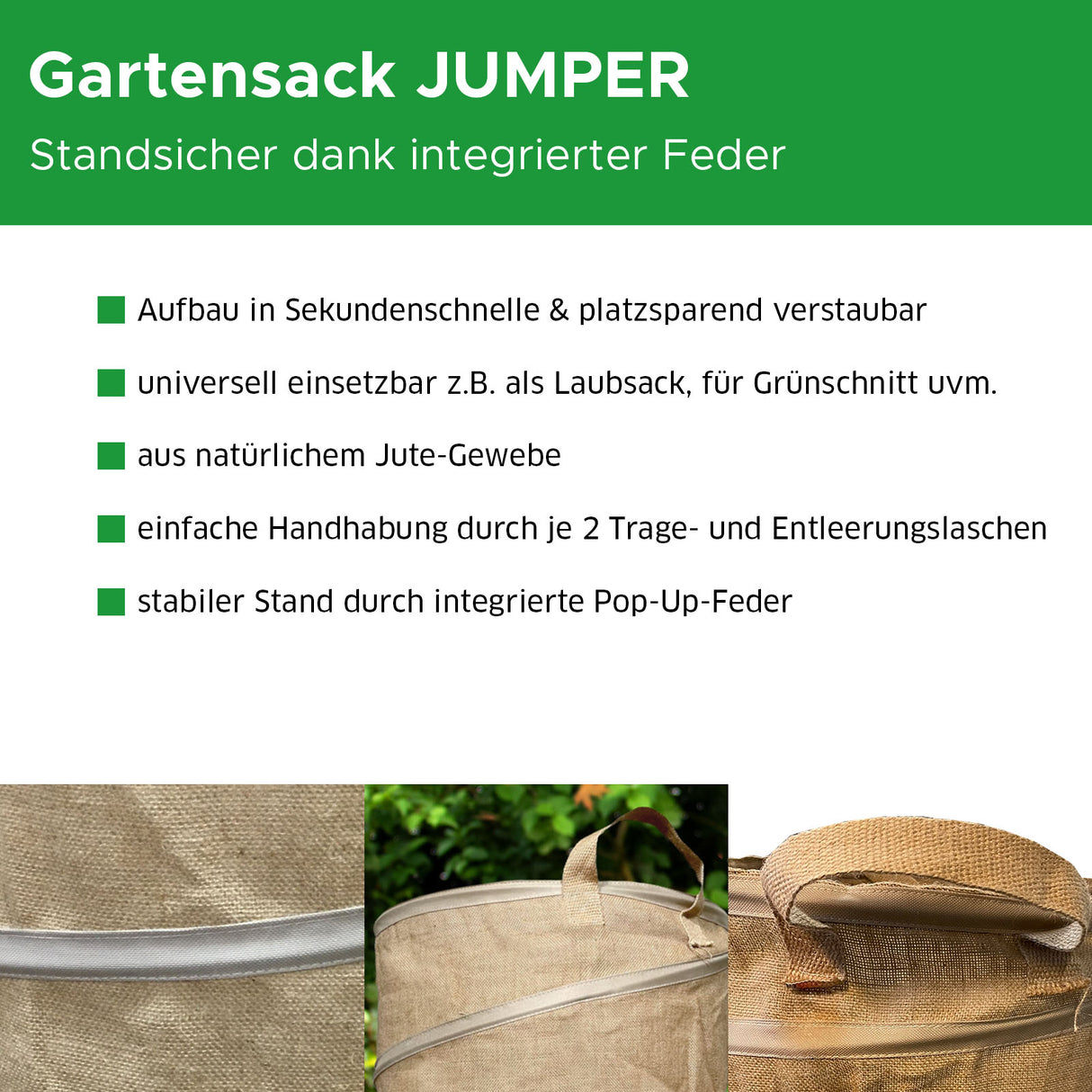 Gartensack JUMPER Jute Produktinformationen Mattenlager | Jute