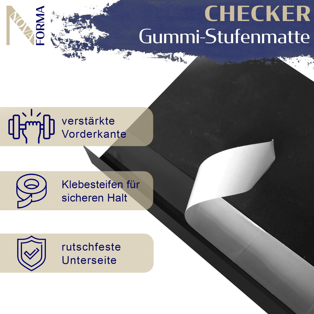 Gummi-Stufenmatte Checker