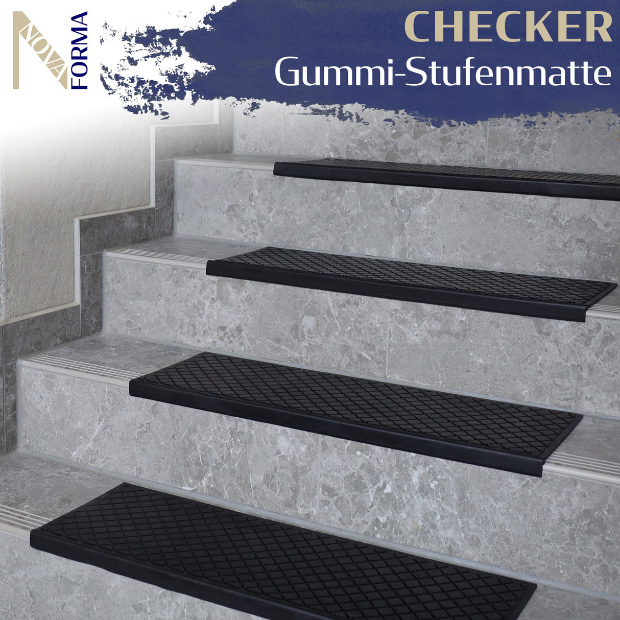 Gummi-Stufenmatte Checker