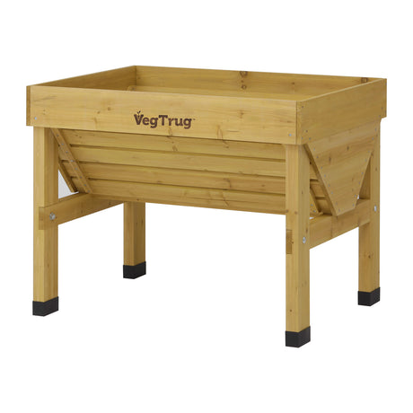 Hochbeet ERLU - Klassisches Hochbeet aus Zedernholz | 103x76x80 cm | Natur