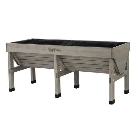 Hochbeet ERLU - Klassisches Hochbeet aus Zedernholz | 183x76x80 cm | Grau