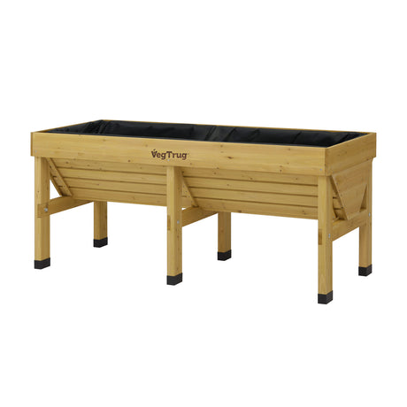 Hochbeet ERLU - Klassisches Hochbeet aus Zedernholz | 183x76x80 cm | Natur