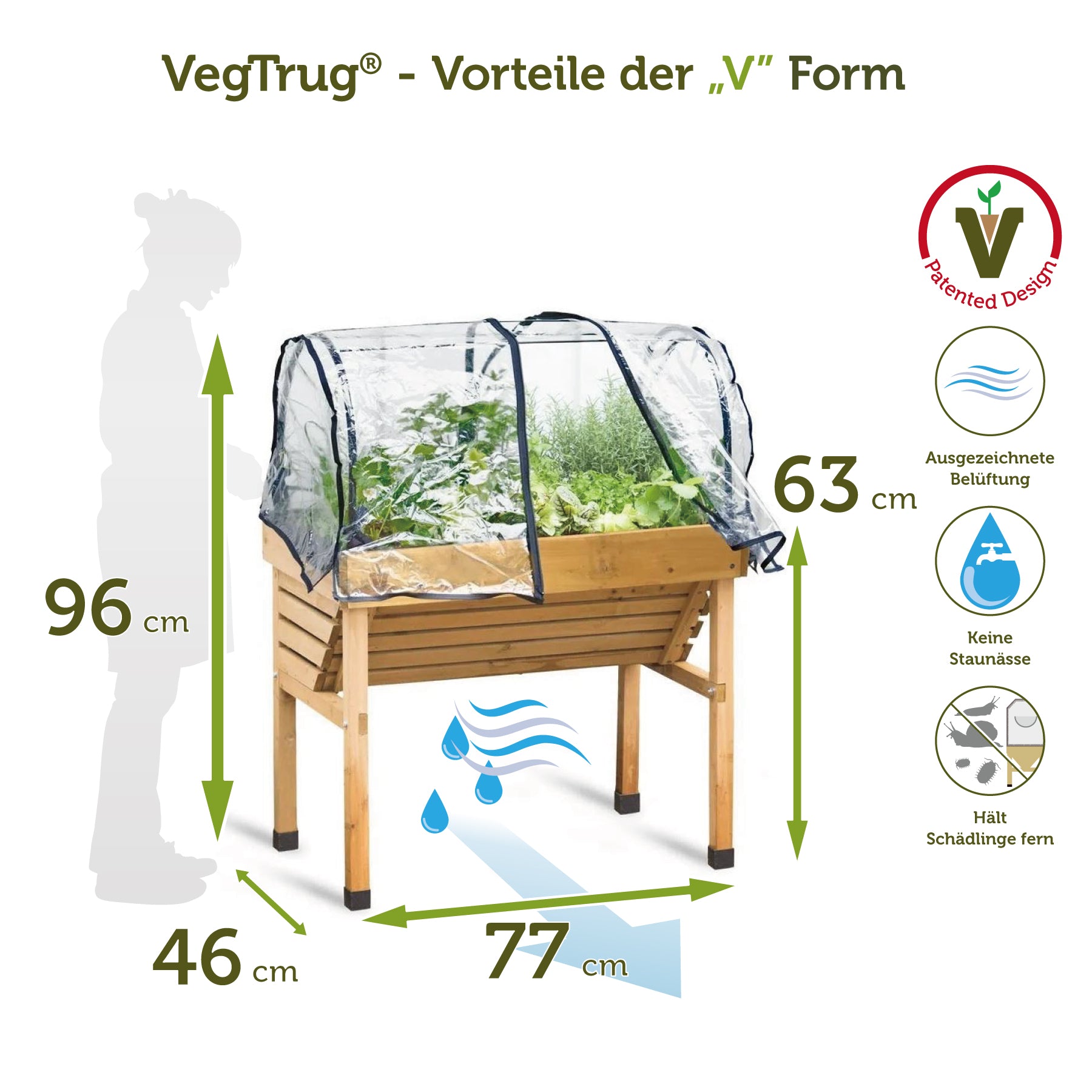 VegTrug Piccolo WallHugger – Set Di Telaio E Copertura Multipla Per Fioriera Rialzata, Protezione Da Parassiti E Meteo