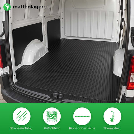 Gummimatte Trak in Anwendung als Boden auf einem Transporter 