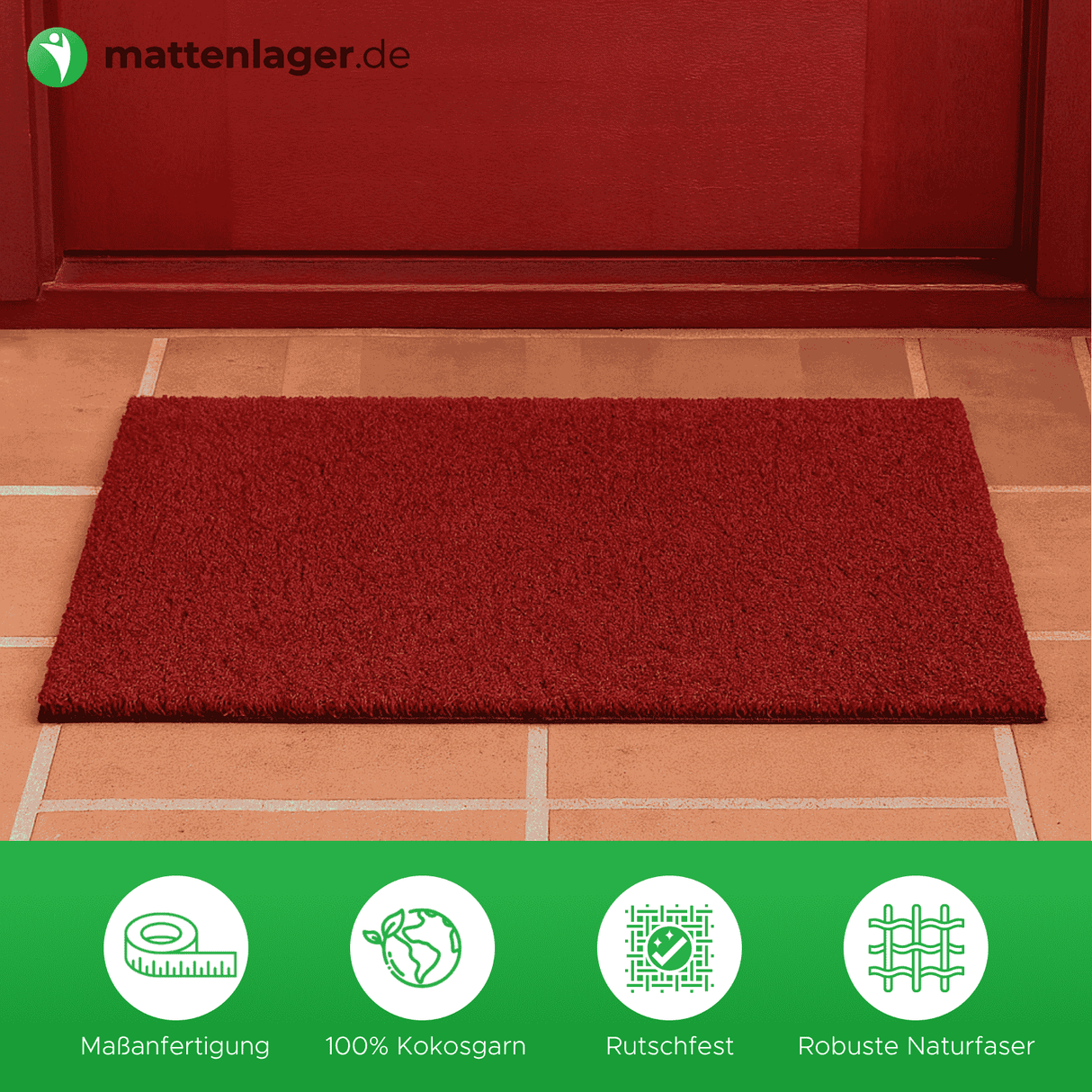 Kokosmatte DUNE - 18 mm - Nach Maß - Farbig
