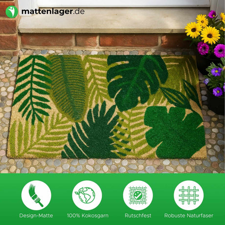 Kokosmatte NATURE TREND - Design DSCHUNGEL - 40x60 cm