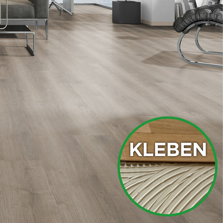 OAK PRO Bodendielen zum Kleben bei Mattenlager | 01 Eiche Taupe