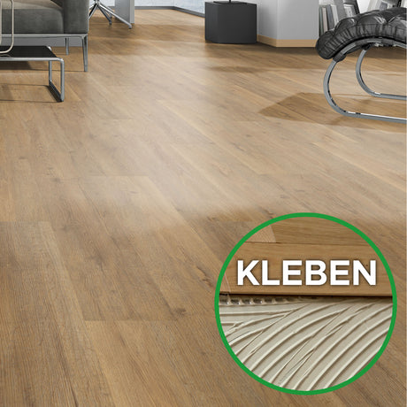 OAK PRO Bodendielen zum Kleben bei Mattenlager | 02 Eiche Siena