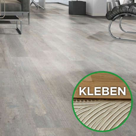 OAK PRO Bodendielen zum Kleben bei Mattenlager | 11 Eiche Rauch