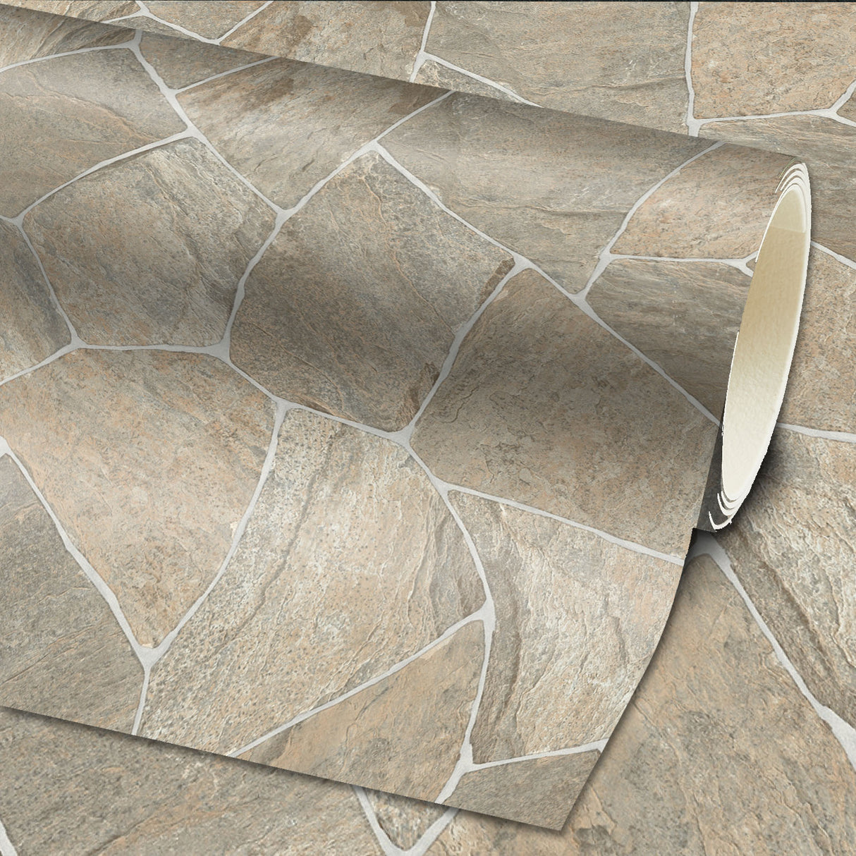 PVC Bodenbelag SHATTER von Mattenlager | Bruchstein Beige