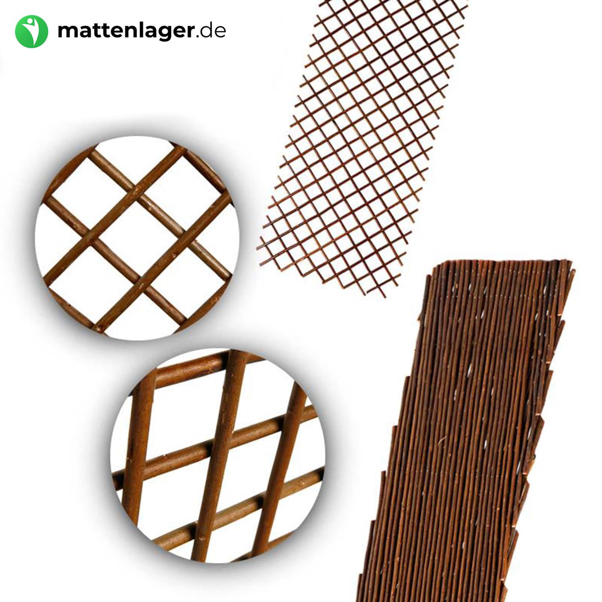 Holz Rankgitter LUMRA Weide Gesamtansicht | Ohne Laub