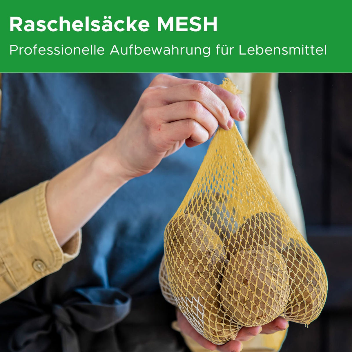 Raschelsäcke MESH - mit Zugband - umweltfreundlich