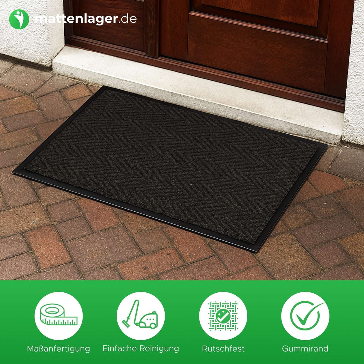 Schmutzfangmatte Arco in Anwendung. Vor einer Haustür