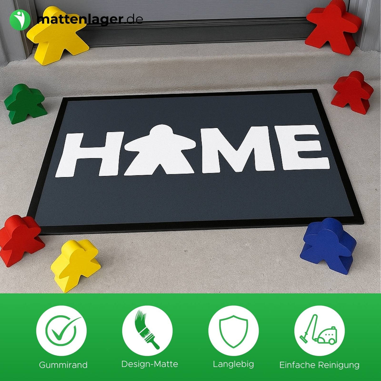 Fußmatte HOME STYLE - Design "Meeple Home"