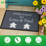 Fußmatte HOME STYLE - "Willkommen Meeple" - personalisierbar
