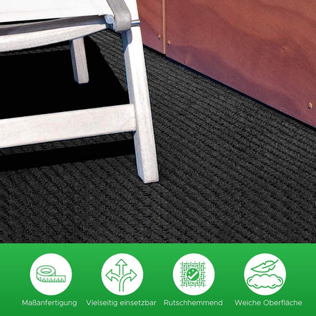 Sicherheitsmatte SOFT STEP Anwendung Balkon Terrasse Mattenlager | Anthrazit