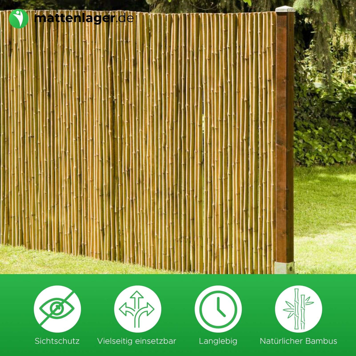 Bambus Sichtschutzmatte LIAO in Anwendung