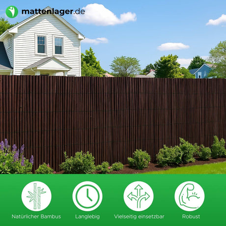 Bambus Sichschutzmatte LIAO BLACK in Anwendung