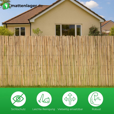 Sichschutzmatte Roseau in Anwendung