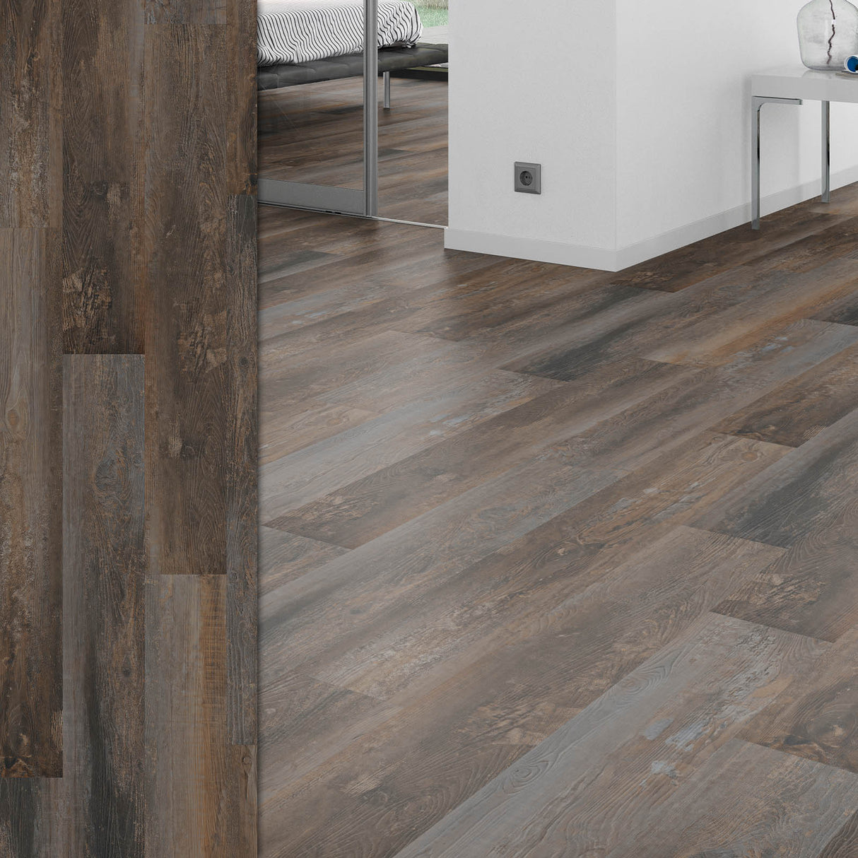 Bodendielen STYLE CLICK in der Anwendung | 09 Pinie Schoko