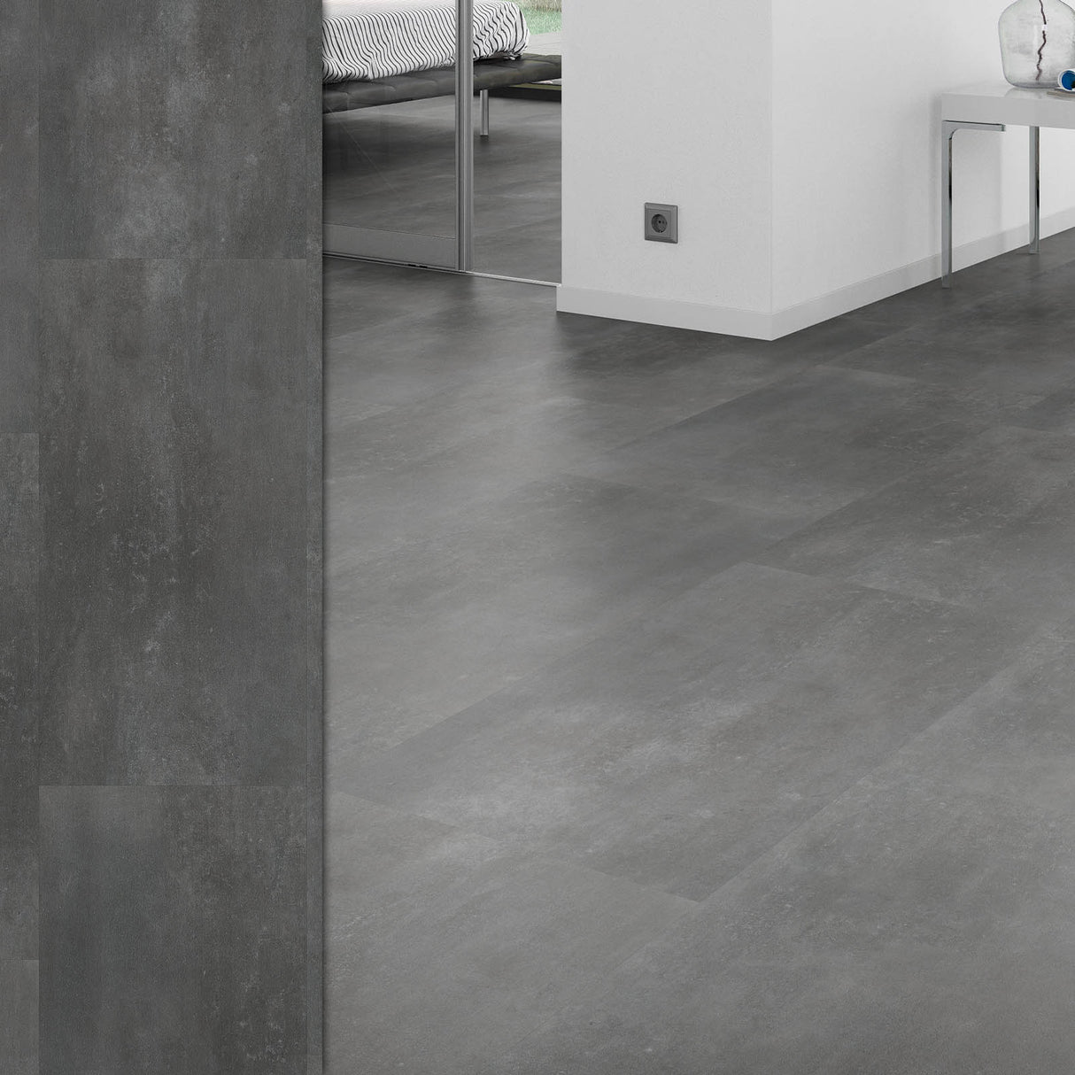 Bodendielen STYLE CLICK in der Anwendung | 12 Zement Anthrazit