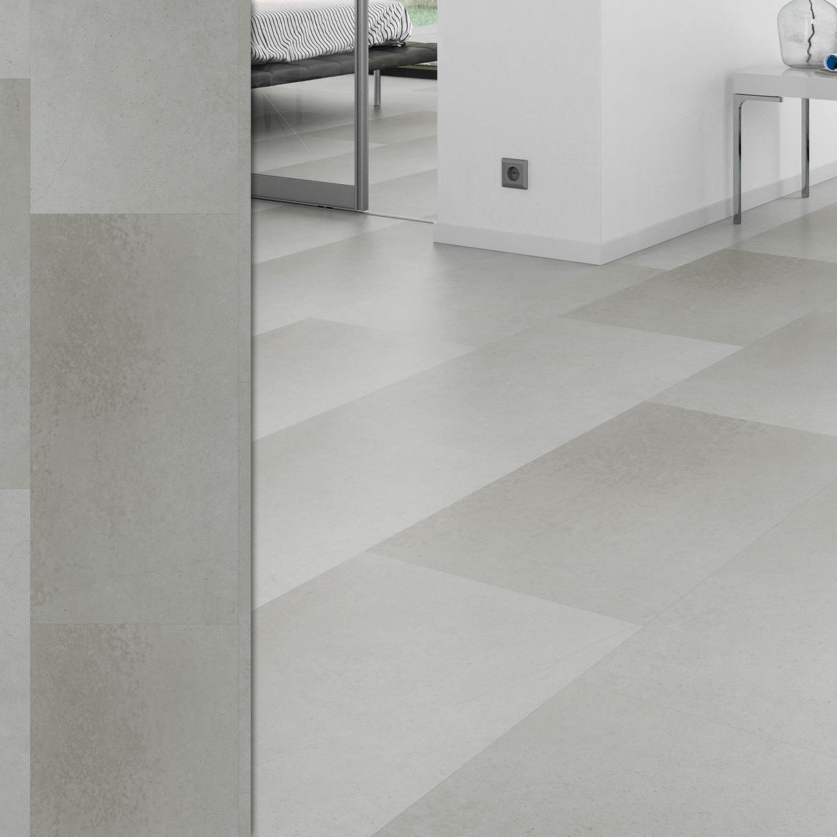 Bodendielen STYLE CLICK in der Anwendung | 13 Zement Nebel