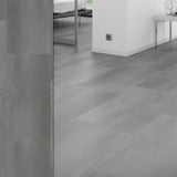 Bodendielen STYLE CLICK in der Anwendung | 15 Zement Stahl