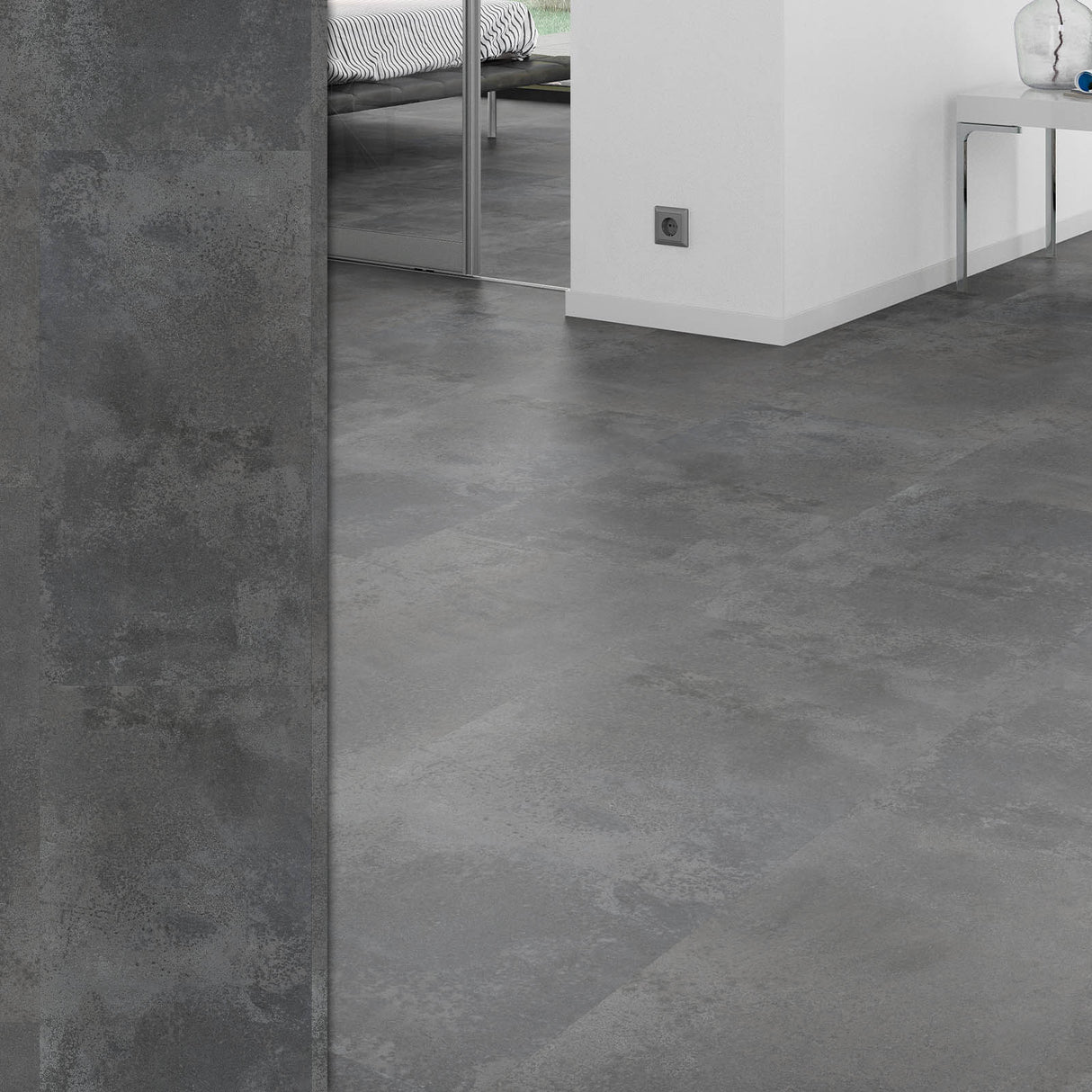 Bodendielen STYLE CLICK in der Anwendung | 18 Vintage Schiefer