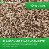 Eingangsmatten DEAN - saugfähige Baumwollmatte | Flausch Beige