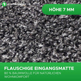 Eingangsmatten DEAN - saugfähige Baumwollmatte | Flausch Grau