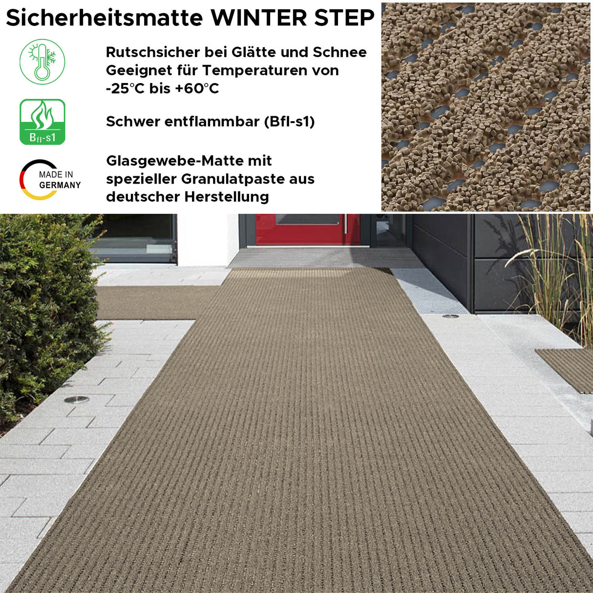 Sicherheitsmatte WINTER STEP Anwendung Eingangsbereich Mattenlager | Beige