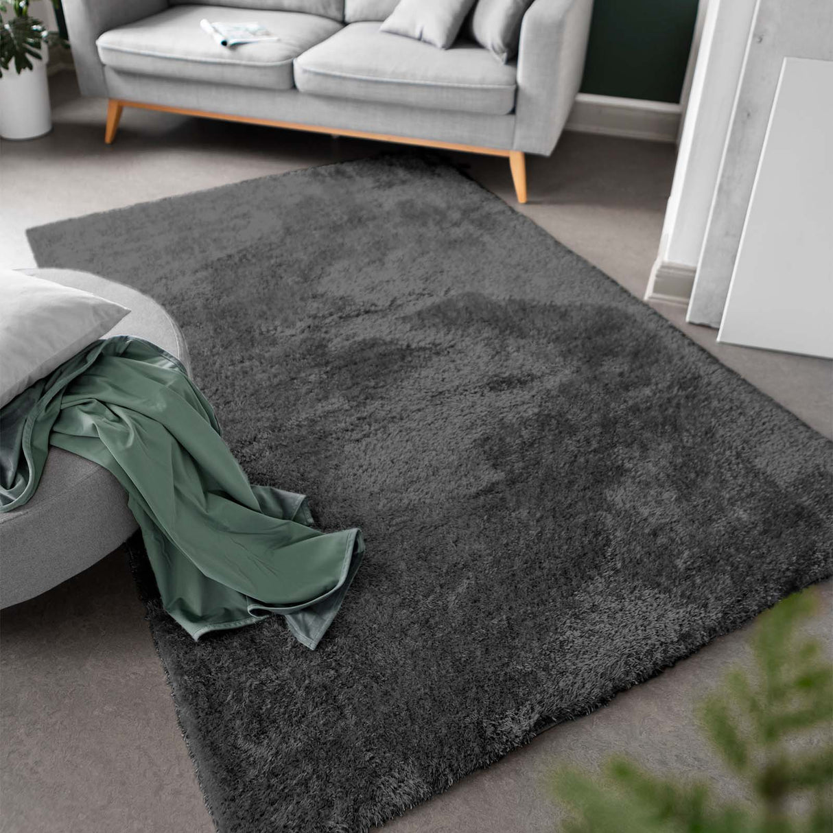 Hochflor-Teppich LYNN Anwendung Zimmer Mattenlager | Anthrazit