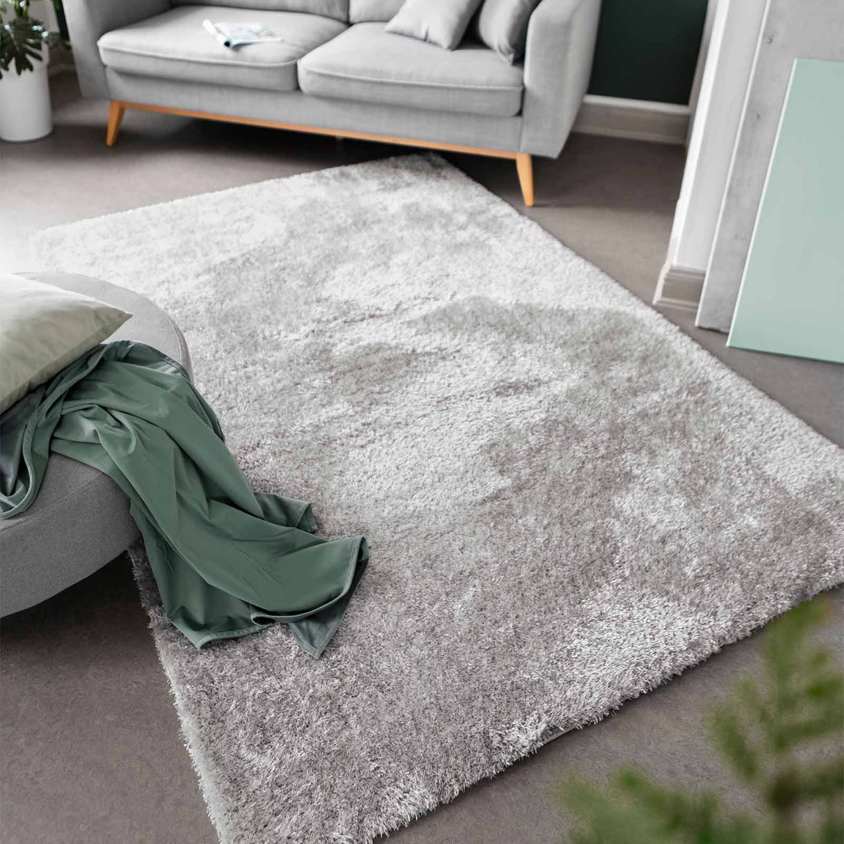 Hochflor-Teppich LYNN Anwendung Zimmer Mattenlager | Grau