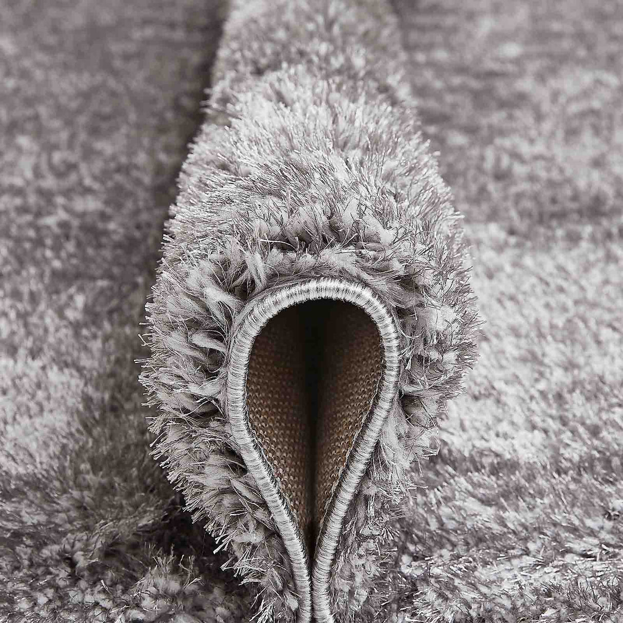 Hochflor-Teppich LYNN Welle Mattenlager | Grau