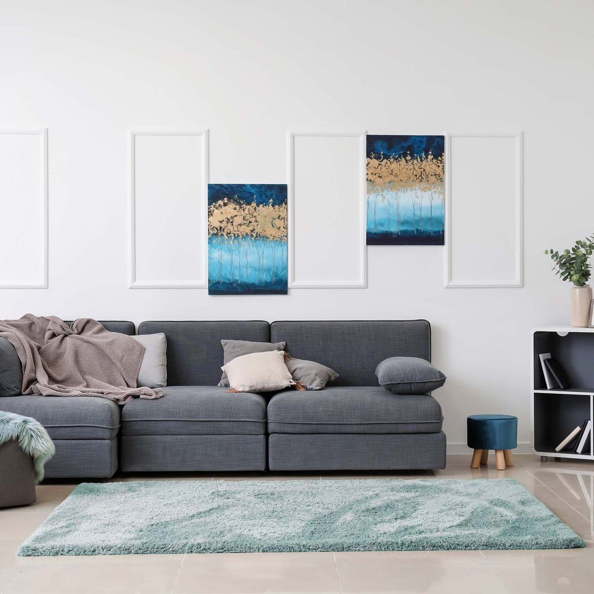 Hochflor-Teppich LYNN Anwendung Zimmer Mattenlager | Türkis