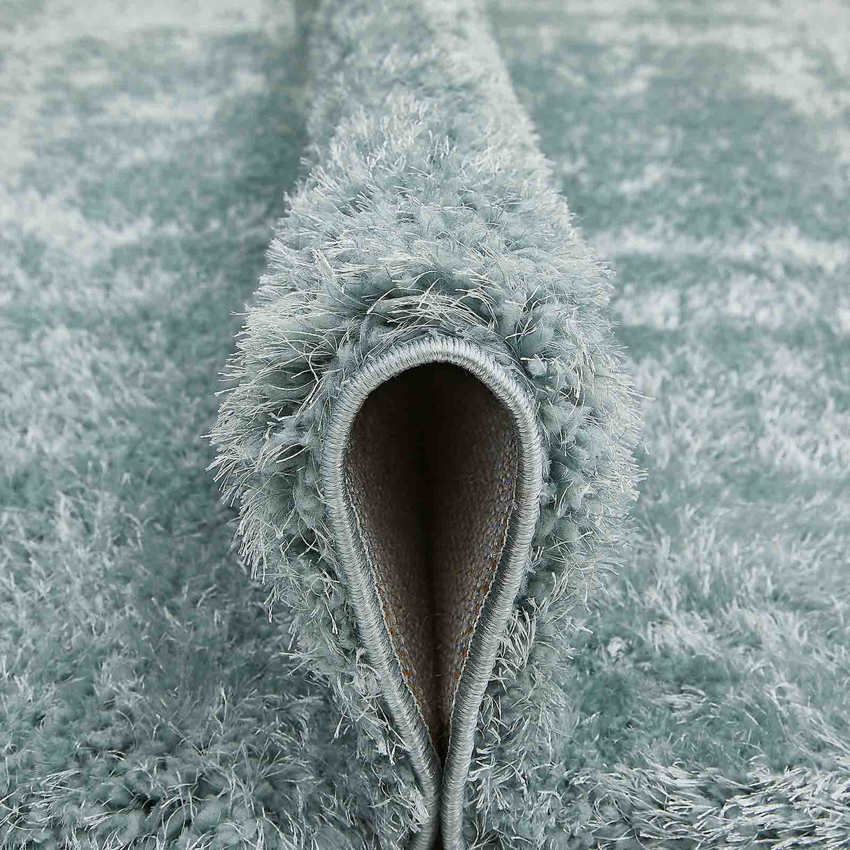 Hochflor-Teppich LYNN Welle Mattenlager | Türkis