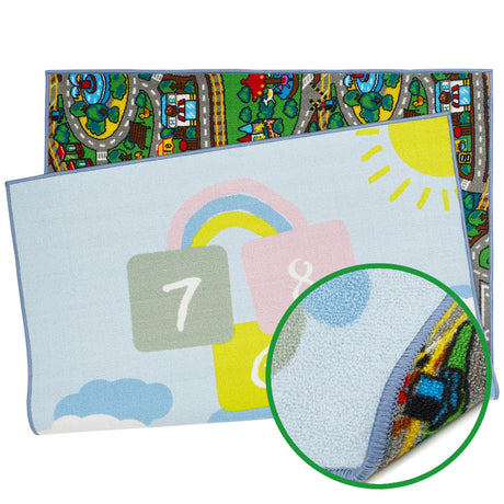 Wende-Spielteppich WENDY - Straßenteppich und Hüpfkästchen