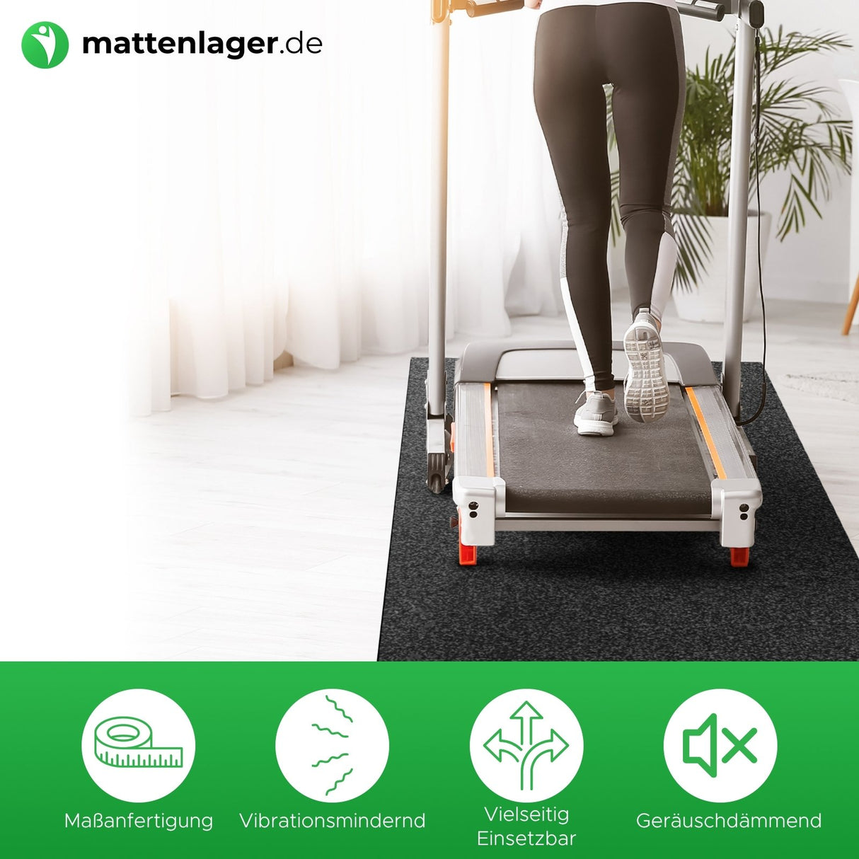 Unterlage für Fitnessgeräte in Anwendung